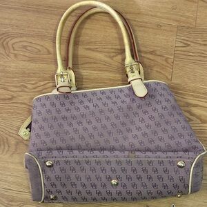 Dooney & Bourke Purple and Cream Tote